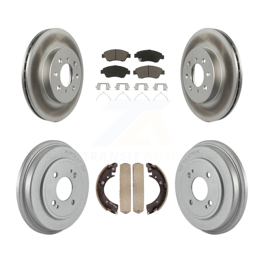 Front Rear Coated Disc Brake Rotor Ceramic Pad Drum Kit For Honda Civic With 4 Lug Wheels KGC-102338