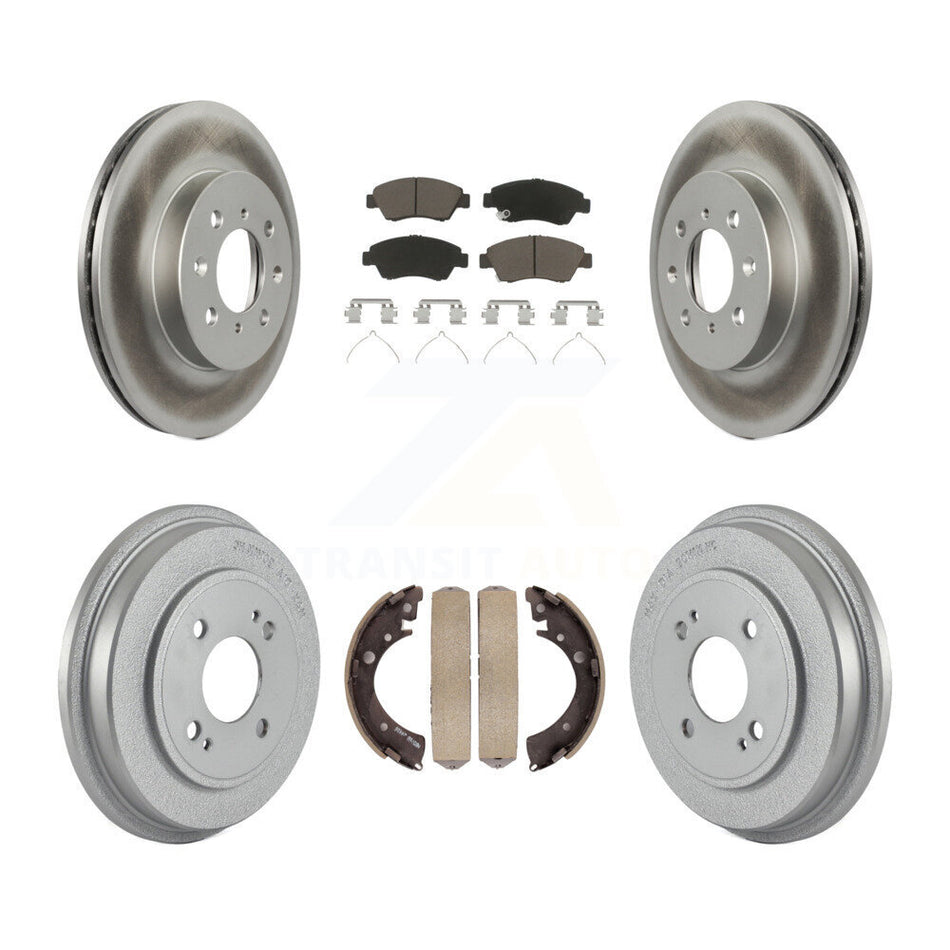Front Rear Coated Disc Brake Rotor Ceramic Pad Drum Kit For Honda Civic With 4 Lug Wheels KGC-102338