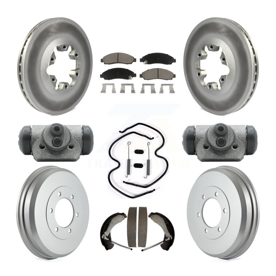 Front Rear Coat Brake Rotors Ceramic Pad Drum Kit (9Pc) For Chevrolet Colorado GMC Canyon KGC-102340