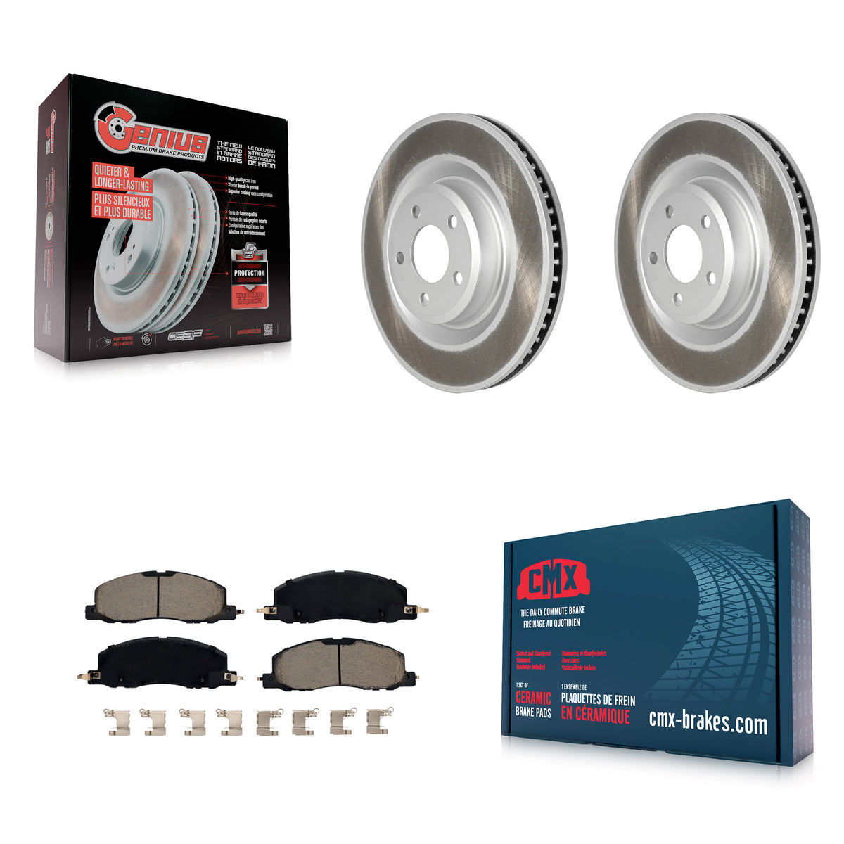 Front Coated Disc Brake Rotors And Ceramic Pads Kit For Ford Explorer Lincoln Aviator KGC-102346