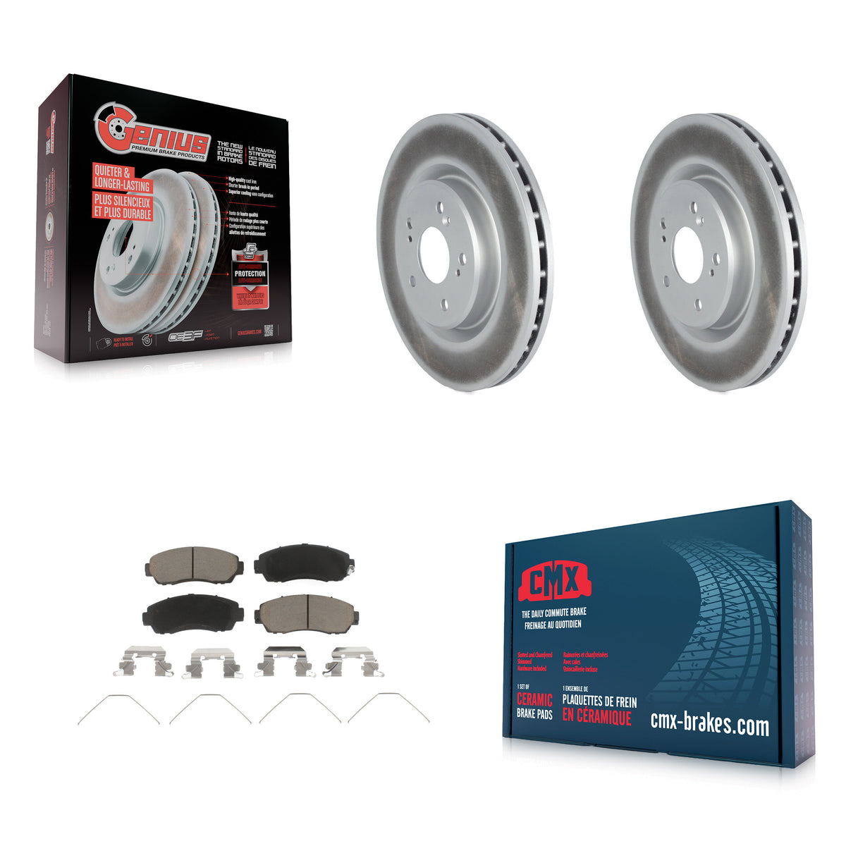 Front Coated Disc Brake Rotors And Ceramic Pads Kit For 2019-2024 Acura RDX KGC-102347