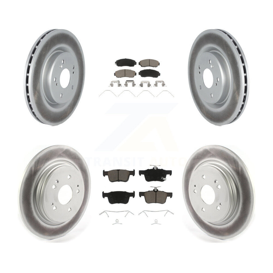 Front Rear Coated Disc Brake Rotors And Ceramic Pads Kit For 2019-2021 Acura RDX KGC-102362