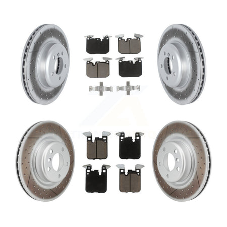 Front Rear Coated Disc Brake Rotors And Ceramic Pads Kit For 2018-2020 BMW M240i xDrive KGC-102369