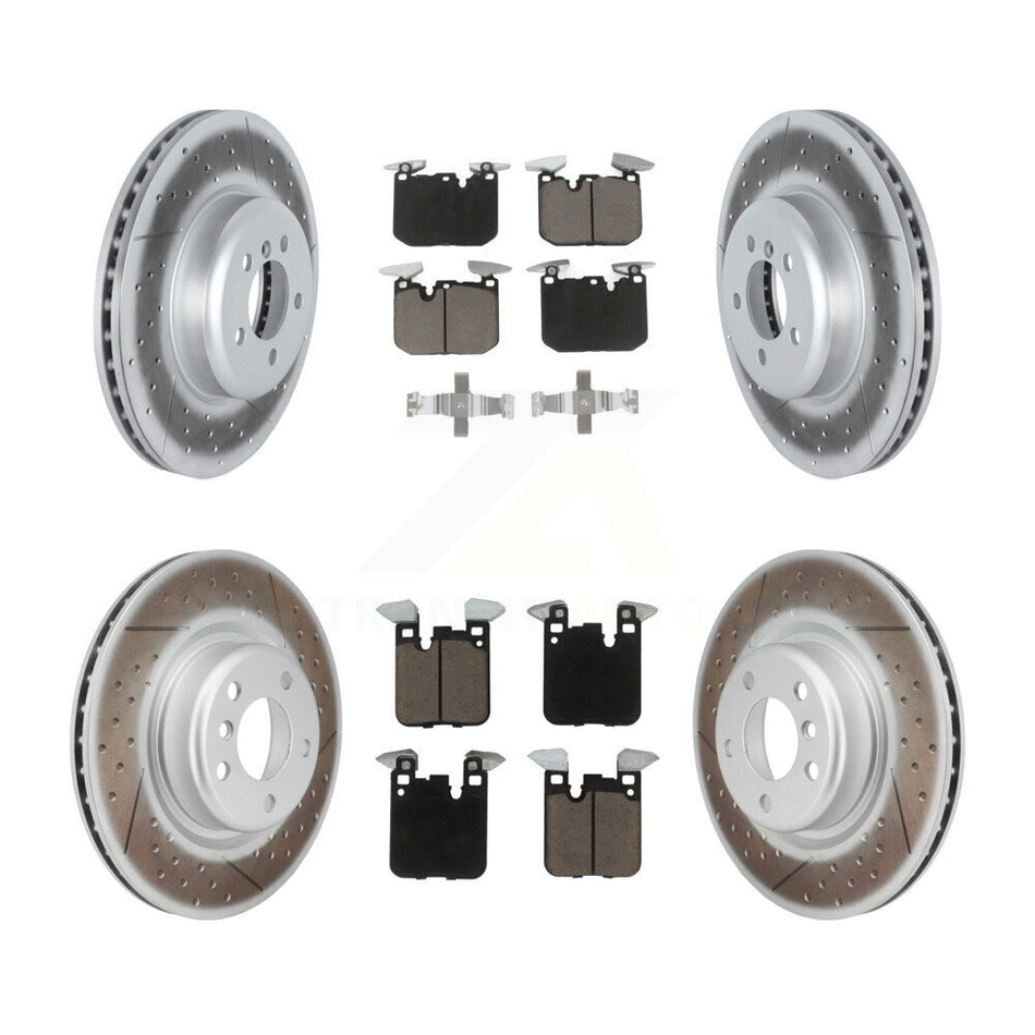 Front Rear Coated Disc Brake Rotors And Ceramic Pads Kit For 2018-2020 BMW M240i xDrive KGC-102369
