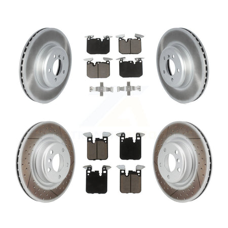 Front Rear Coated Disc Brake Rotors And Ceramic Pads Kit For 2018-2020 BMW M240i xDrive KGC-102371