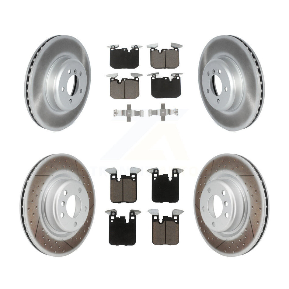 Front Rear Coated Disc Brake Rotors And Ceramic Pads Kit For 2018-2020 BMW M240i xDrive KGC-102371