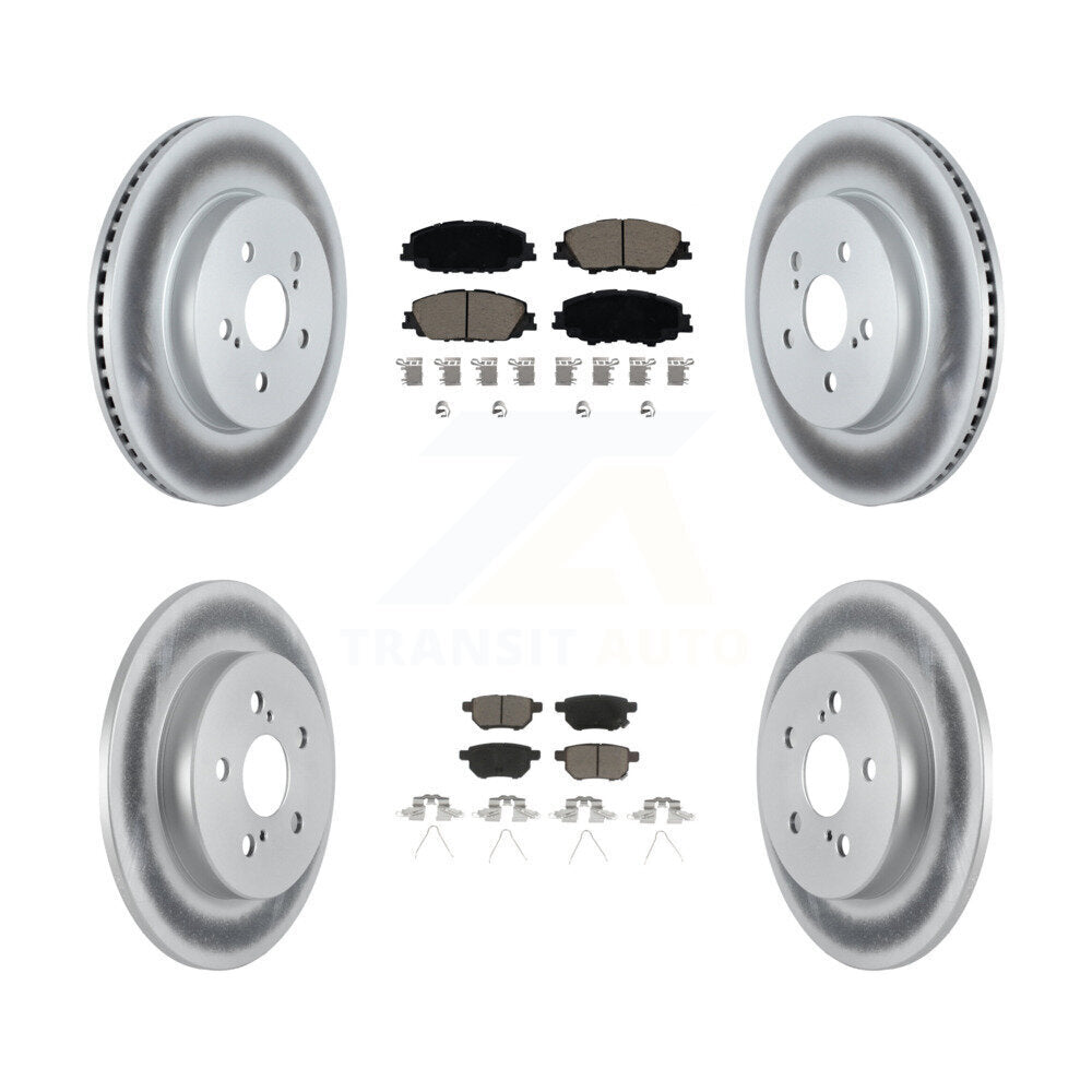 Front Rear Coat Brake Rotors Ceramic Pad Kit For Toyota Corolla With Manual Parking KGC-102373