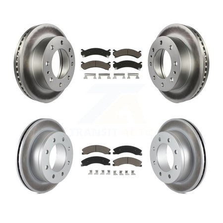 Front Rear Coated Disc Brake Rotors And Ceramic Pads Kit For Chevrolet Express 4500 KGC-102377