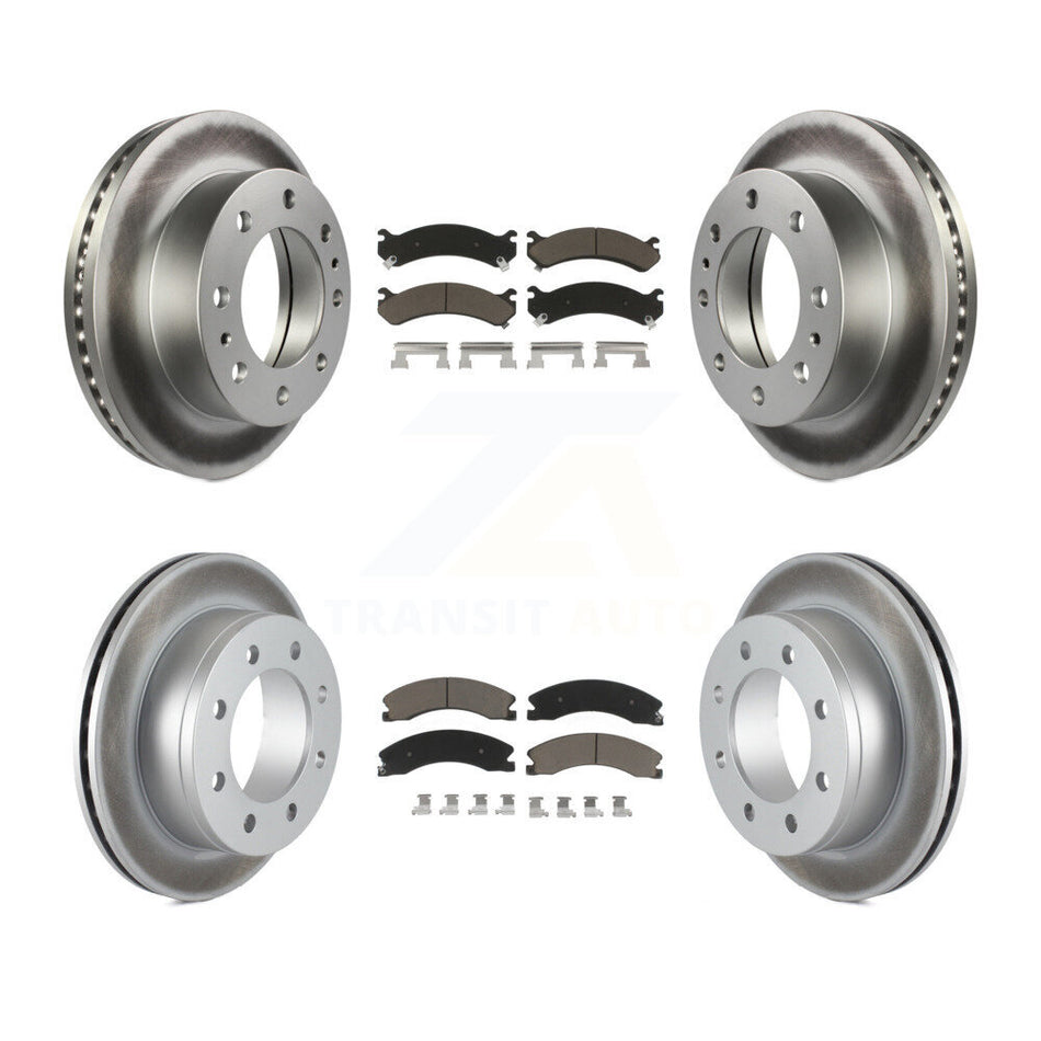 Front Rear Coated Disc Brake Rotors And Ceramic Pads Kit For Chevrolet Express 4500 KGC-102377