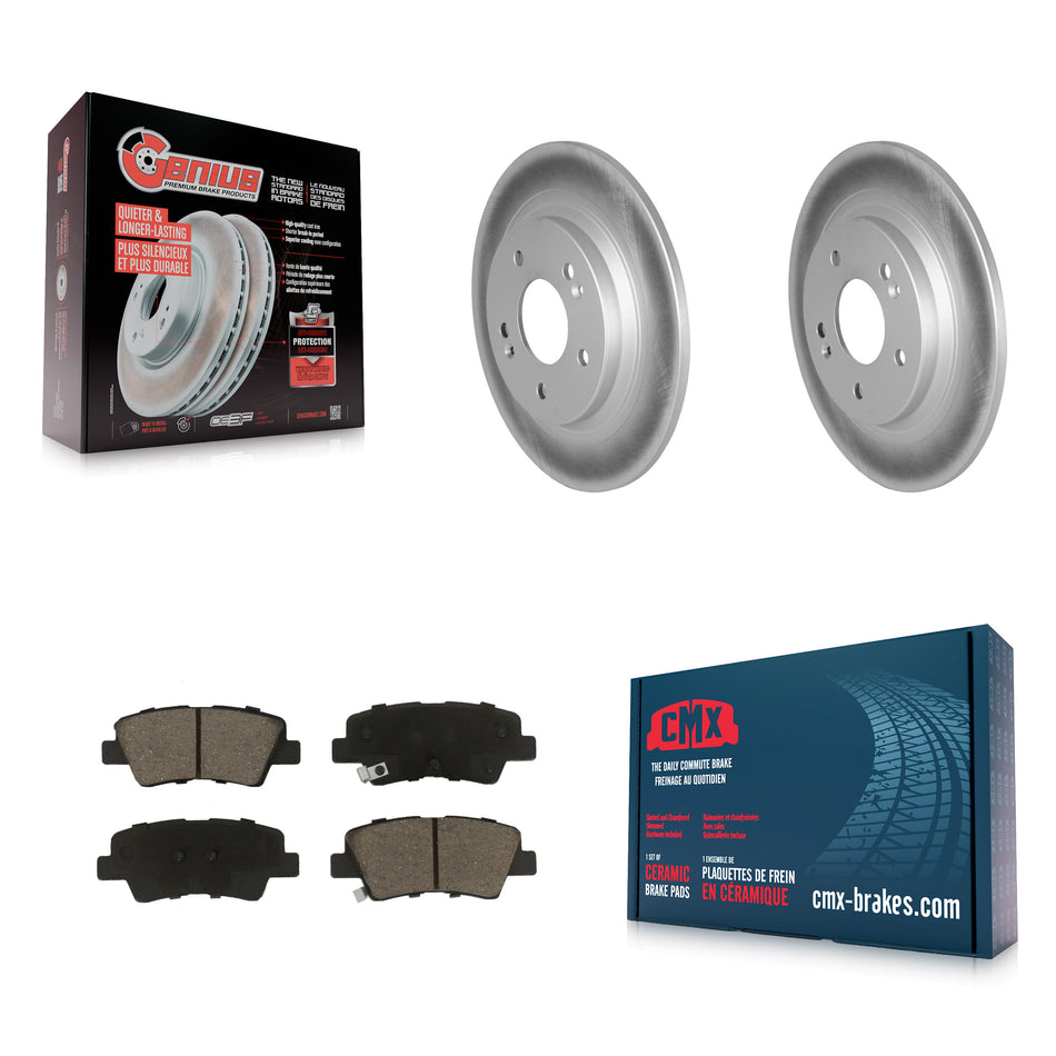 Rear Coat Brake Rotors Ceramic Pad Kit For 22-23 Hyundai Kona With Electric Parking KGC-102385