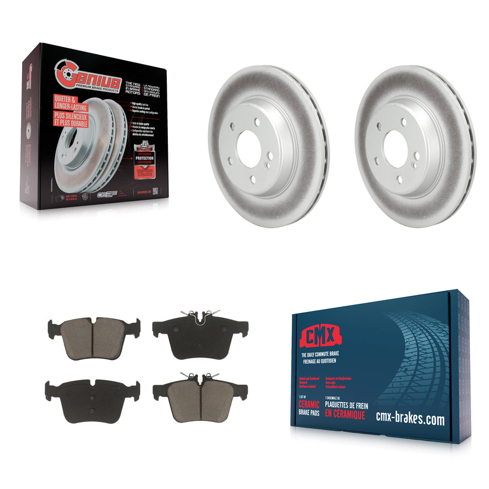 Rear Coated Disc Brake Rotors And Ceramic Pads Kit For Mercedes-Benz C300 C400 C350e KGC-102388