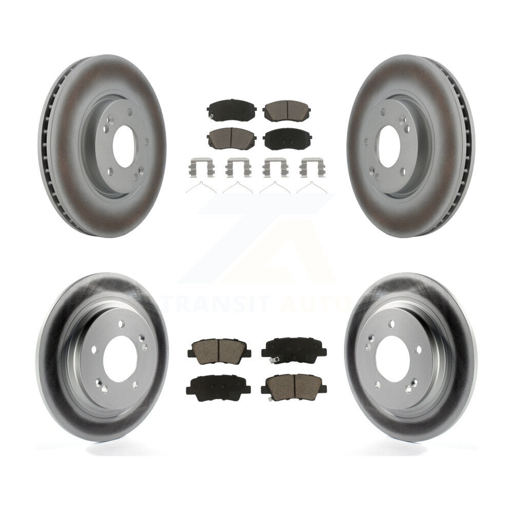 Front Rear Coated Disc Brake Rotors And Ceramic Pads Kit For Hyundai Sonata KGC-102400