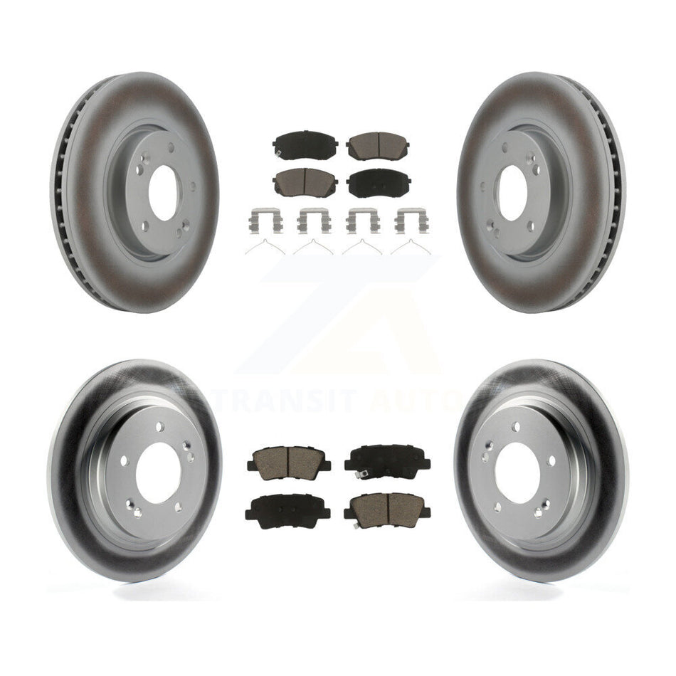 Front Rear Coated Disc Brake Rotors And Ceramic Pads Kit For Hyundai Sonata KGC-102400