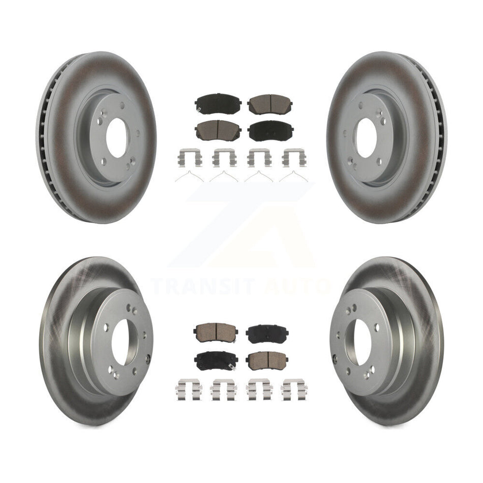 Front Rear Coat Brake Rotors Ceramic Pad Kit For Hyundai Sonata With Manual Parking KGC-102401