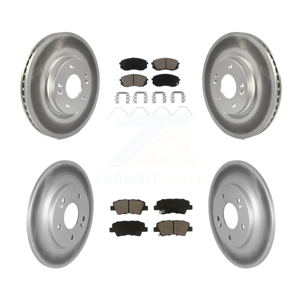 Front Rear Coat Brake Rotors Ceramic Pad Kit For Hyundai Kona With Electric Parking KGC-102405