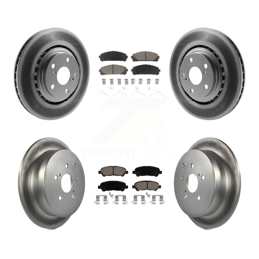 Front Rear Coated Disc Brake Rotors And Ceramic Pads Kit For Toyota Highlander KGC-102407