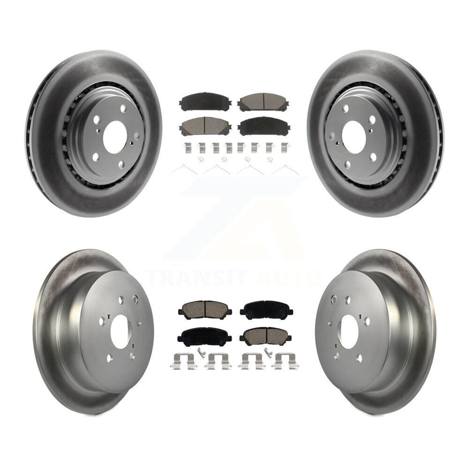 Front Rear Coated Disc Brake Rotors And Ceramic Pads Kit For Toyota Highlander KGC-102407