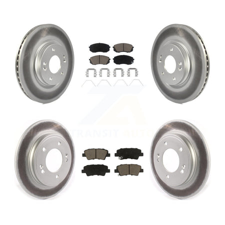 Front Rear Coated Disc Brake Rotors Ceramic Pad Kit For Kia Forte Hyundai Veloster Forte5 KGC-102409