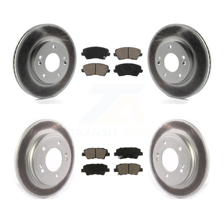 Front Rear Coat Disc Brake Rotor Ceramic Pad Kit For Hyundai Veloster Naturally Aspirated KGC-102410