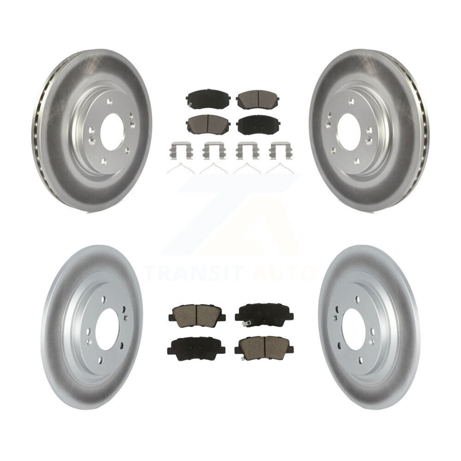 Front Rear Coated Disc Brake Rotors Ceramic Pad Kit For Hyundai Kona Electric Kia Niro EV KGC-102411