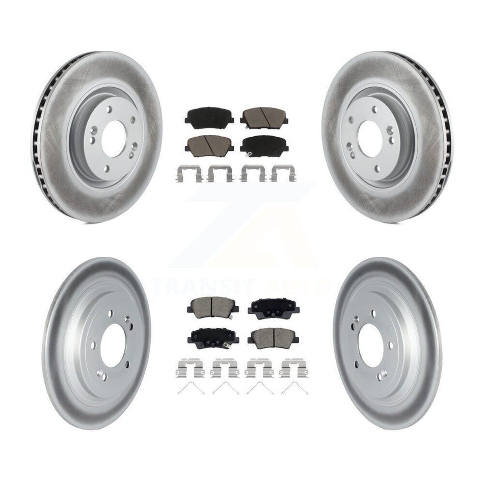Front Rear Coated Disc Brake Rotors And Ceramic Pads Kit For 2019-2020 Hyundai Nexo KGC-102421