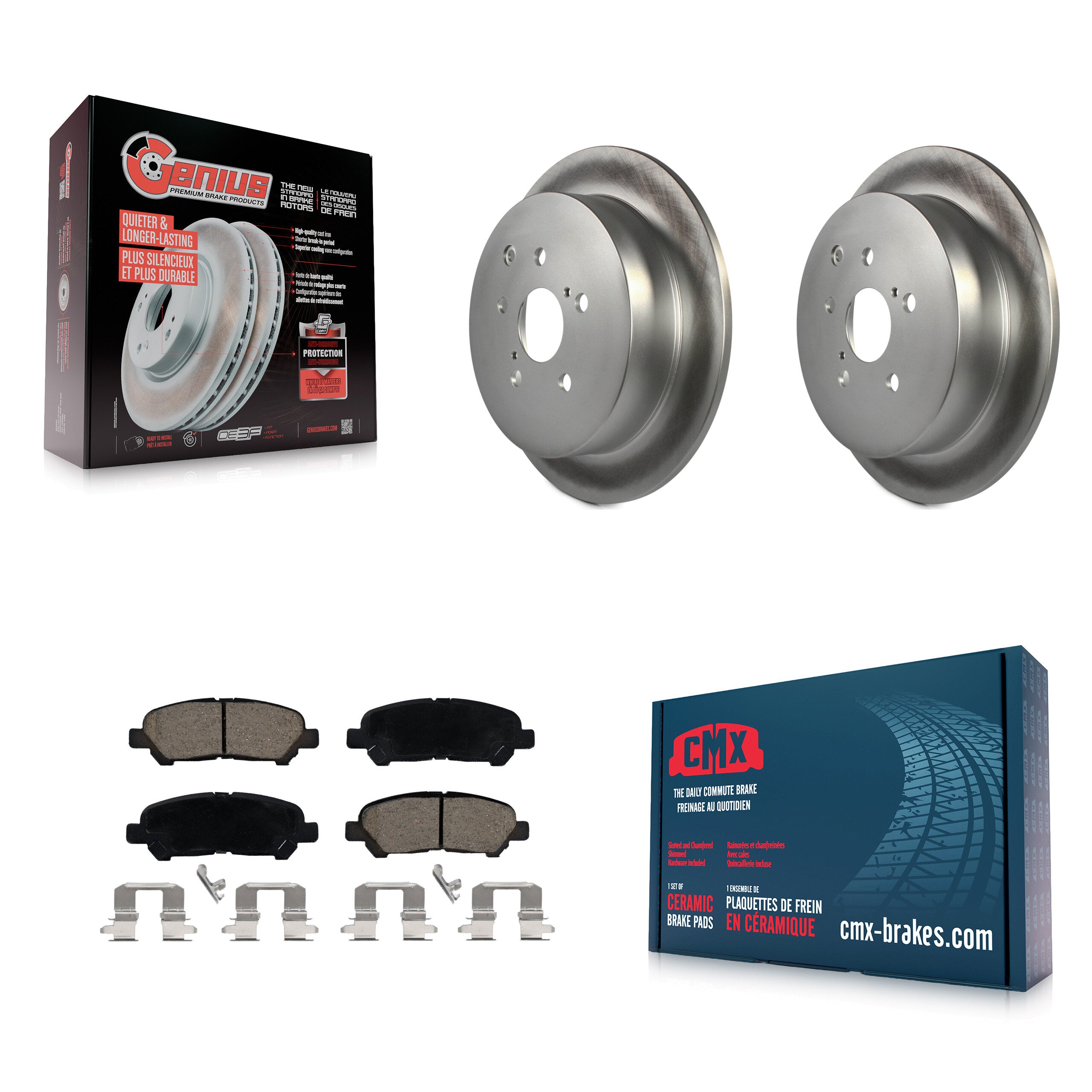 Rear Coated Disc Brake Rotors And Ceramic Pads Kit For Toyota Highlander KGC-102429