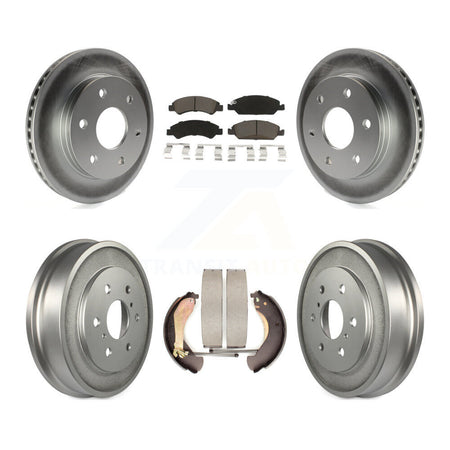 Front Rear Coat Brake Rotors Ceramic Pad Drum Kit For 07 GMC Sierra 1500 Disc rear brakes KGC-102431