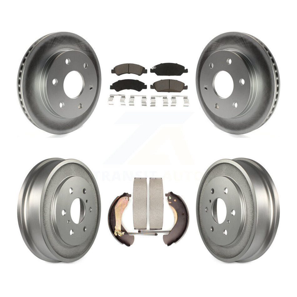 Front Rear Coat Brake Rotors Ceramic Pad Drum Kit For 07 GMC Sierra 1500 Disc rear brakes KGC-102431