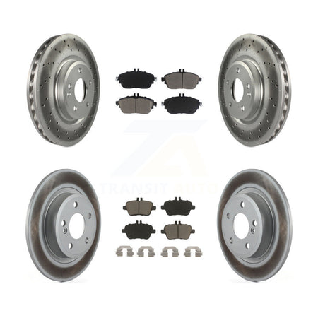 Front Rear Coated Disc Brake Rotors And Ceramic Pads Kit For Mercedes-Benz B250 CLA250 KGC-102439