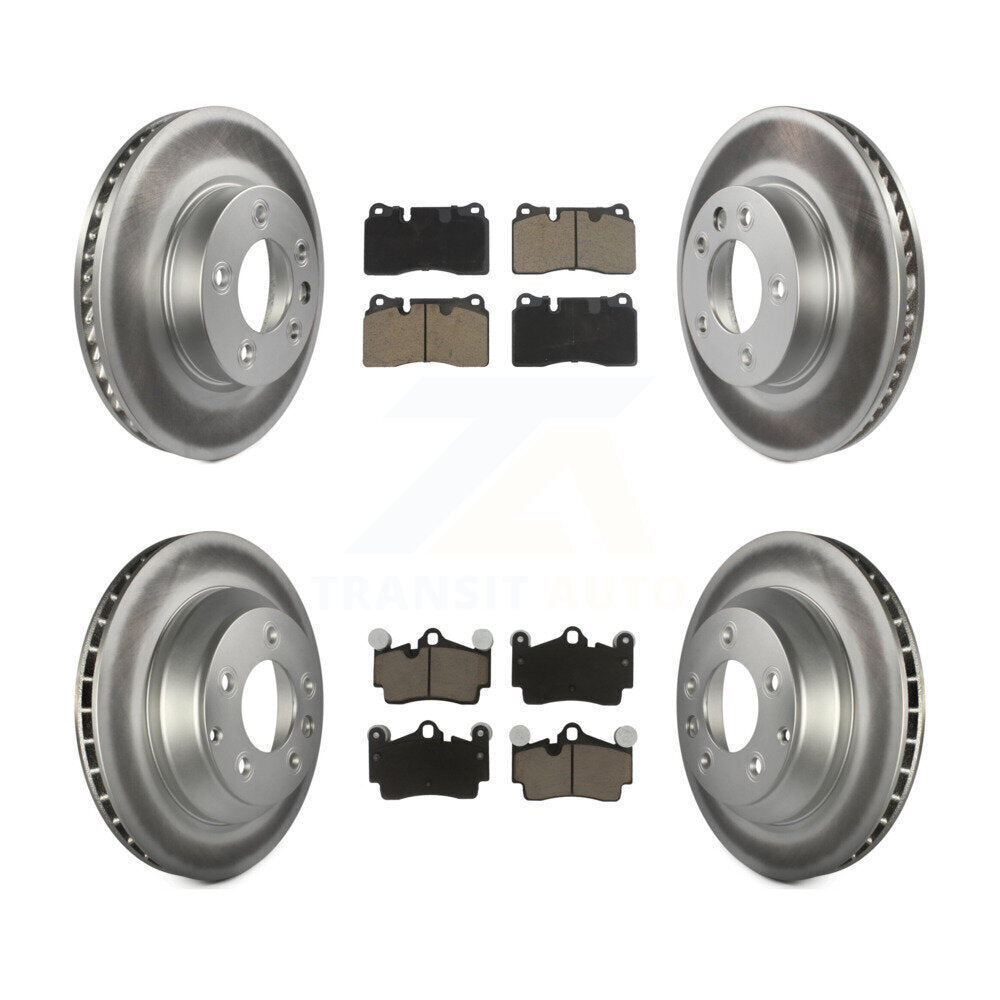 Front Rear Coated Disc Brake Rotors And Ceramic Pads Kit (6Pc) For Volkswagen Touareg KGC-102453