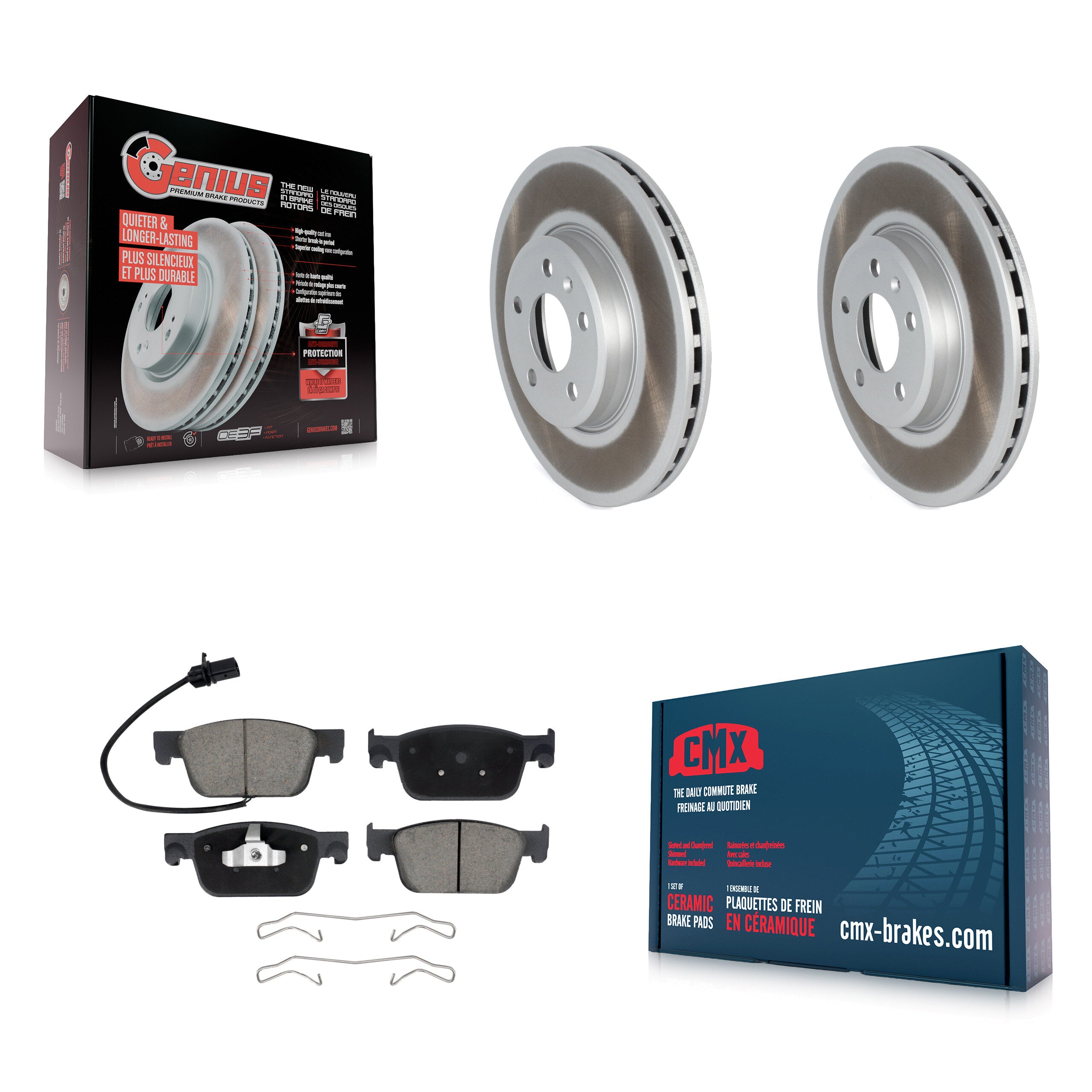 Front Coated Disc Brake Rotor Ceramic Pad Kit For Audi A4 With 314mm Diameter KGC-102458