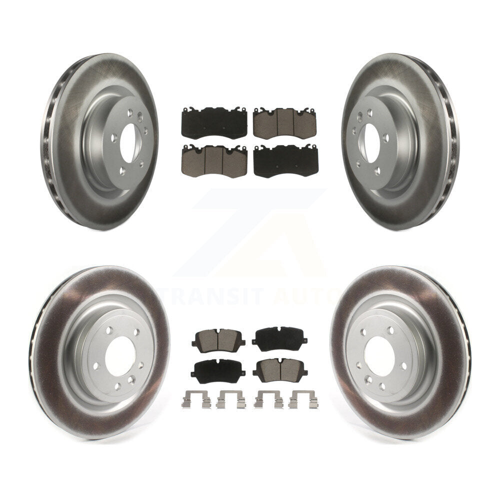 Front Rear Coated Disc Brake Rotors And Ceramic Pads Kit For 2016 Land Rover Range 3.0L KGC-102465