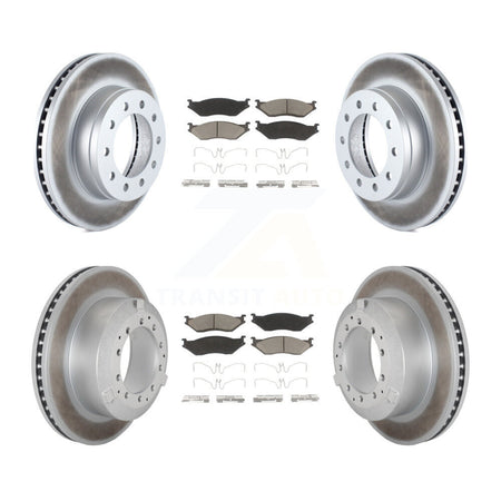 Front Rear Coat Brake Rotor Ceramic Pad Kit For Ford F-450 Super Duty F-550 International KGC-102466
