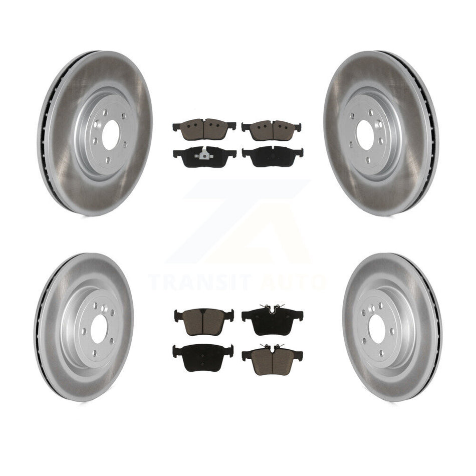Front Rear Coated Disc Brake Rotors And Ceramic Pads Kit For 2019 Jaguar XF DIESEL engine KGC-102475