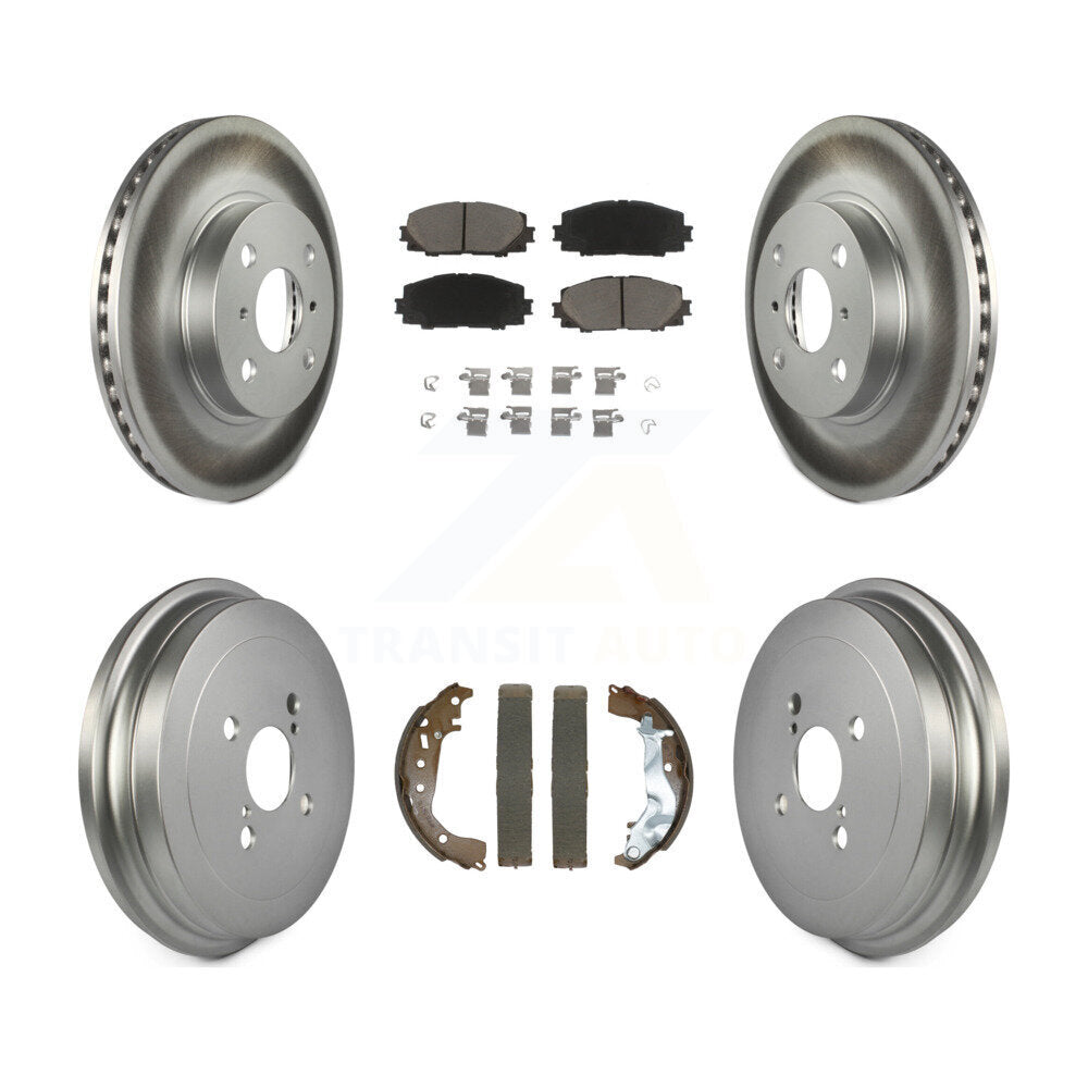 Front Rear Coated Disc Brake Rotors Ceramic Pads And Drum Kit For Toyota Yaris KGC-102482