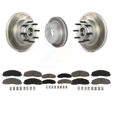 Front Rear Coated Disc Brake Rotors And Ceramic Pads Kit For Ford F-350 Super Duty KGC-102484