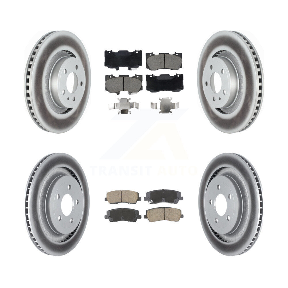 Front Rear Coat Brake Rotors Ceramic Pad Kit For 15-19 Ford Mustang Without Brembo Brakes KGC-102488