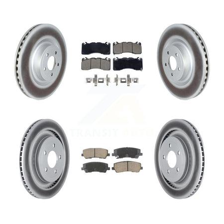 Front Rear Coated Disc Brake Rotors And Ceramic Pads Kit For Ford Mustang KGC-102490