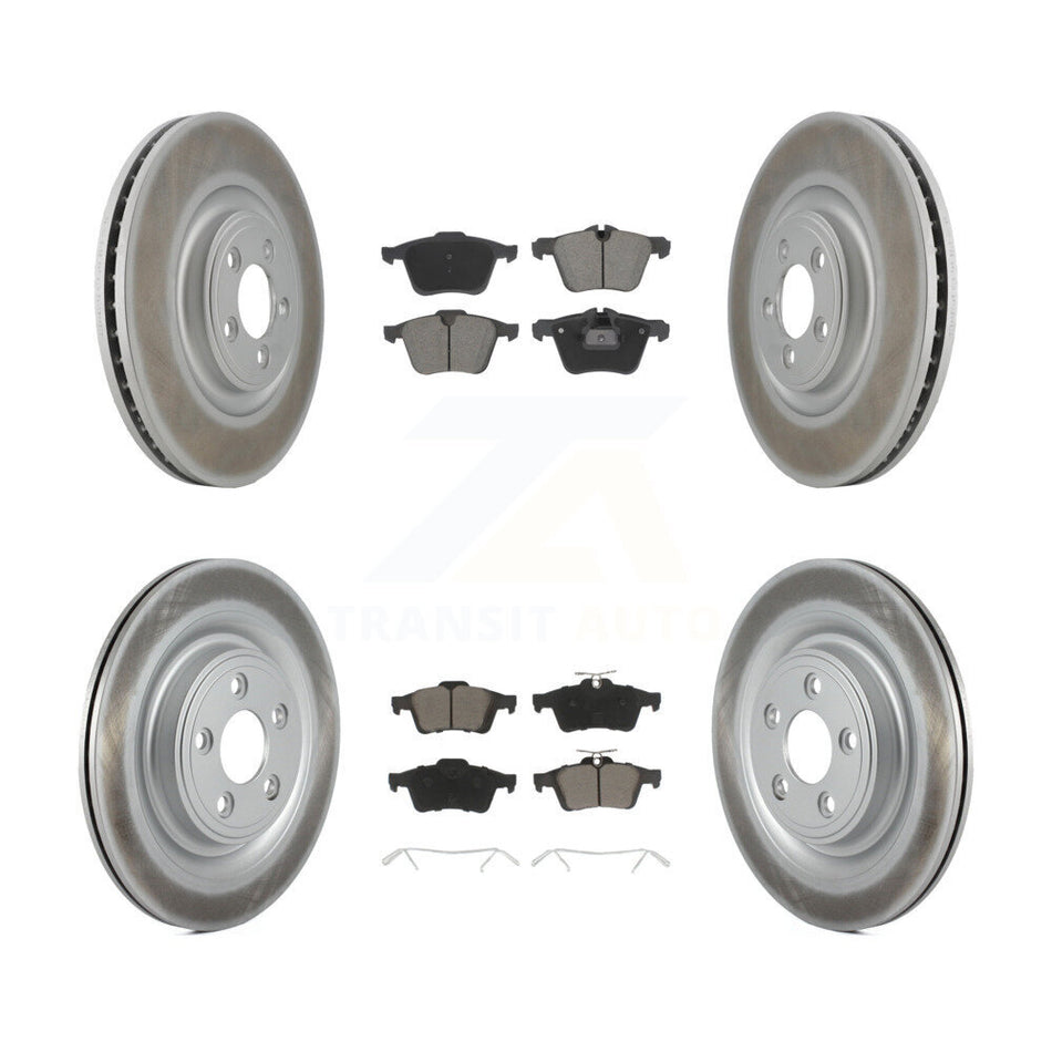 Front Rear Coated Disc Brake Rotors And Ceramic Pads Kit For Jaguar XF XJ XKR XK Super V8 KGC-102493