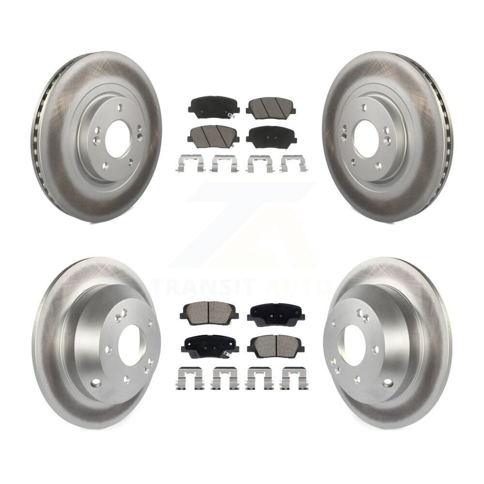 Front Rear Coated Disc Brake Rotor Ceramic Pad Kit For Hyundai Santa Fe Sport Kia Sorento KGC-102505