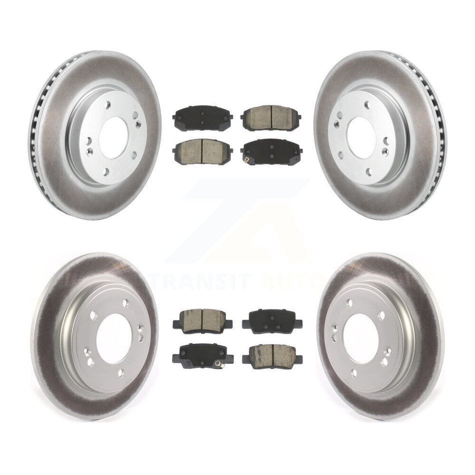 Front Rear Coated Disc Brake Rotors And Ceramic Pads Kit For Hyundai Elantra KGC-102512