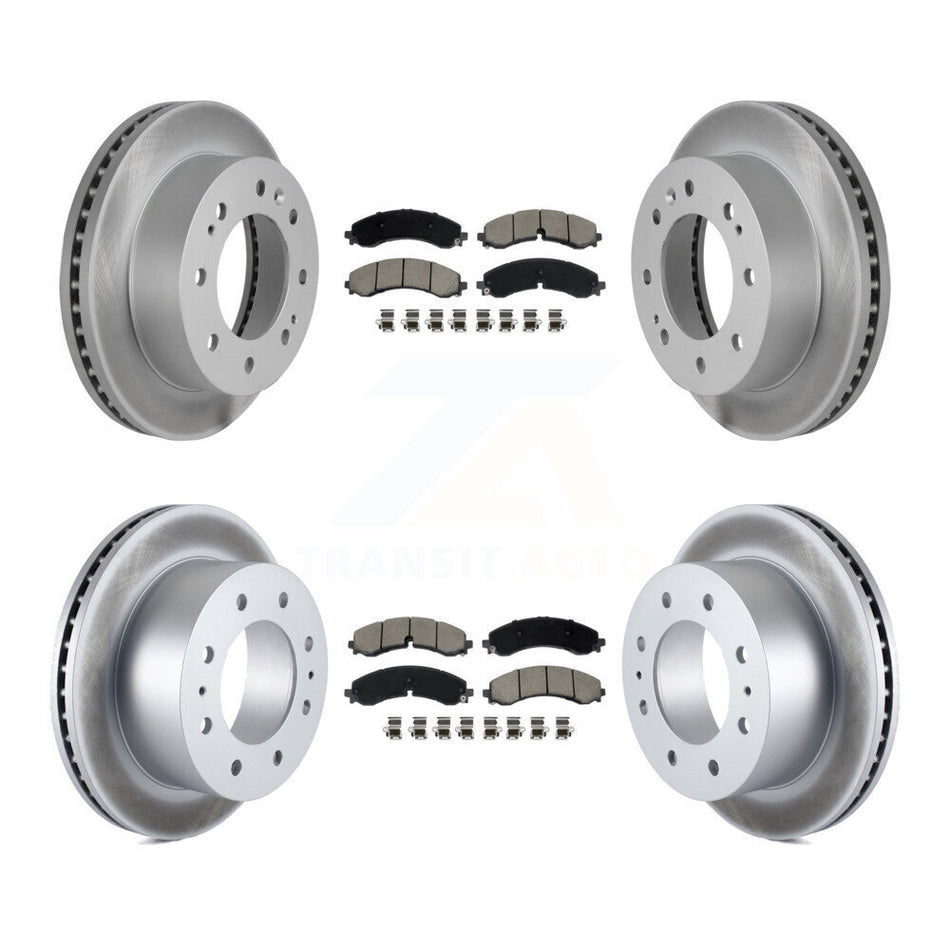 Front Rear Coated Brake Rotors Ceramic Pad Kit For GMC Chevrolet Sierra 2500 HD Silverado KGC-102514