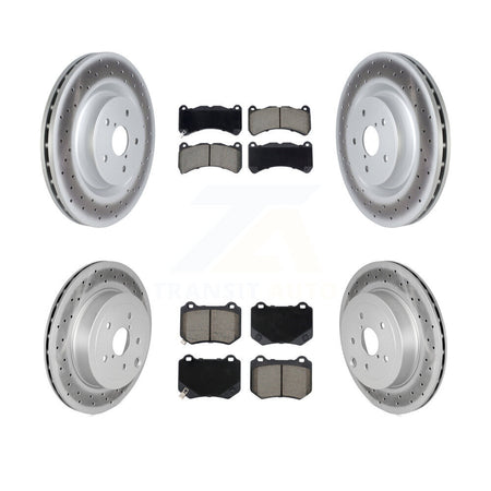 Front Rear Coated Disc Brake Rotors And Ceramic Pads Kit For 2018-2020 Subaru WRX STI KGC-102517