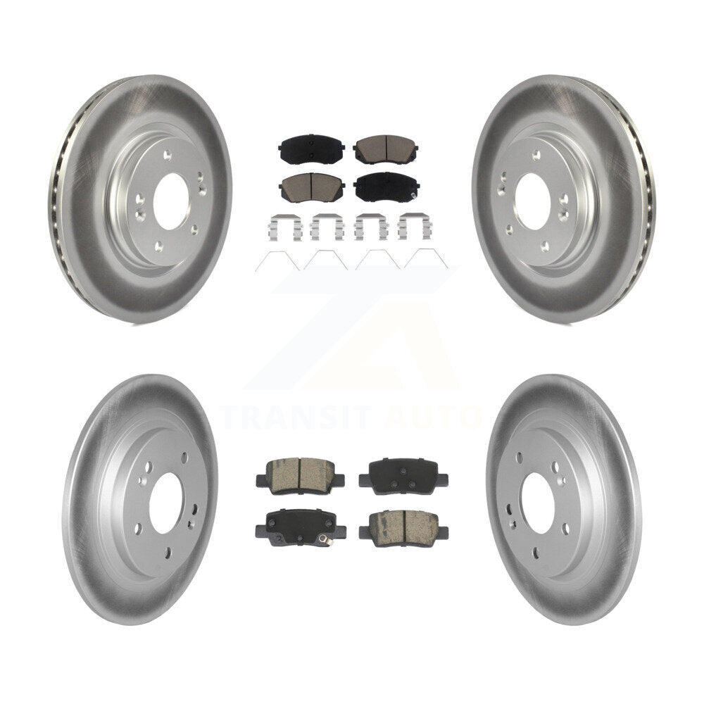 Front Rear Coated Brake Rotors Ceramic Pad Kit For Kia Seltos With Electric Parking KGC-102521