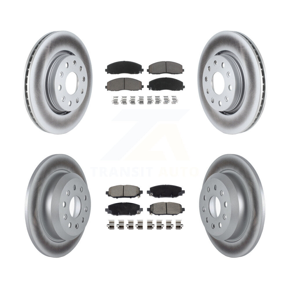 Front Rear Coated Disc Brake Rotors & Ceramic Pad Kit For 2018-2020 Jeep Wrangler Rubicon KGC-102523