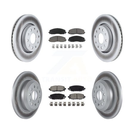 Front Rear Coated Disc Brake Rotors & Ceramic Pad Kit For 2018-2020 Jeep Wrangler Rubicon KGC-102523
