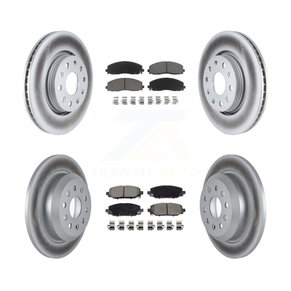 Front Rear Coated Disc Brake Rotors & Ceramic Pad Kit For 2018-2020 Jeep Wrangler Rubicon KGC-102523