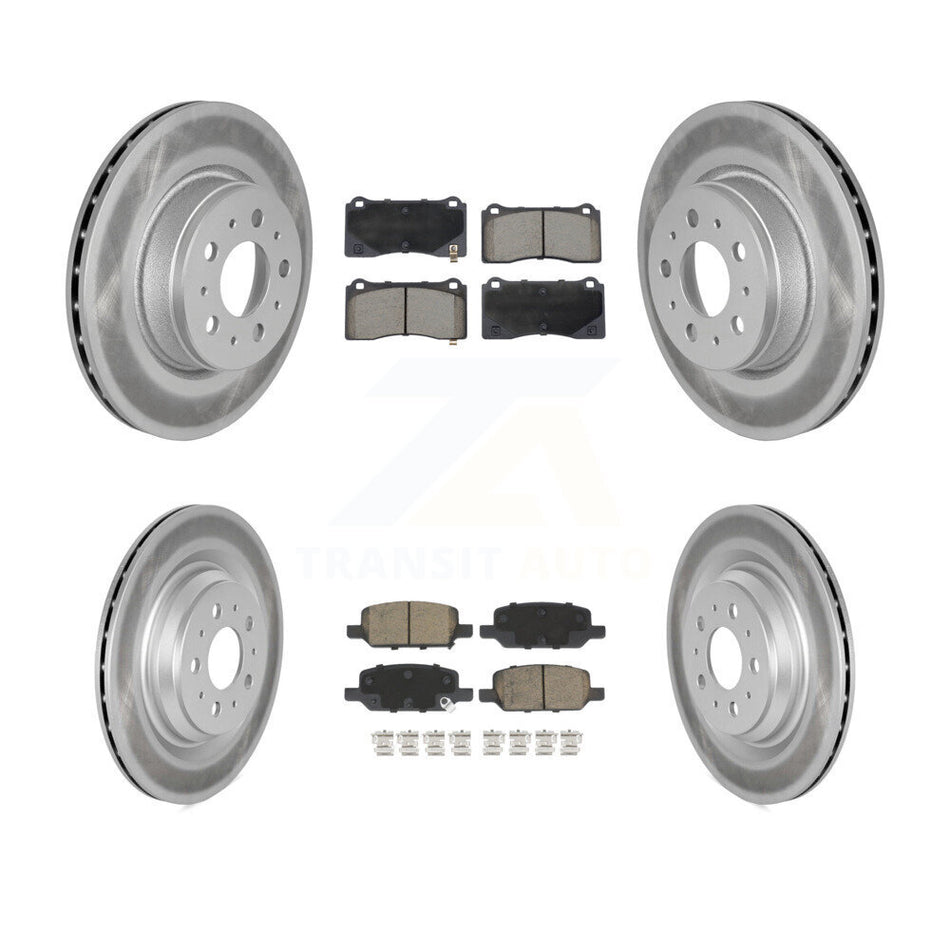 Front Rear Coat Brake Rotors Ceramic Pad Kit For 17-22 Tesla 3 With Gray Painted Calipers KGC-102525