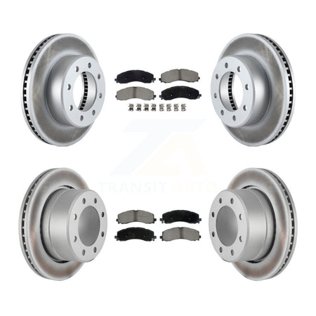 Front Rear Coated Disc Brake Rotors And Ceramic Pads Kit For Ram 2500 3500 KGC-102526