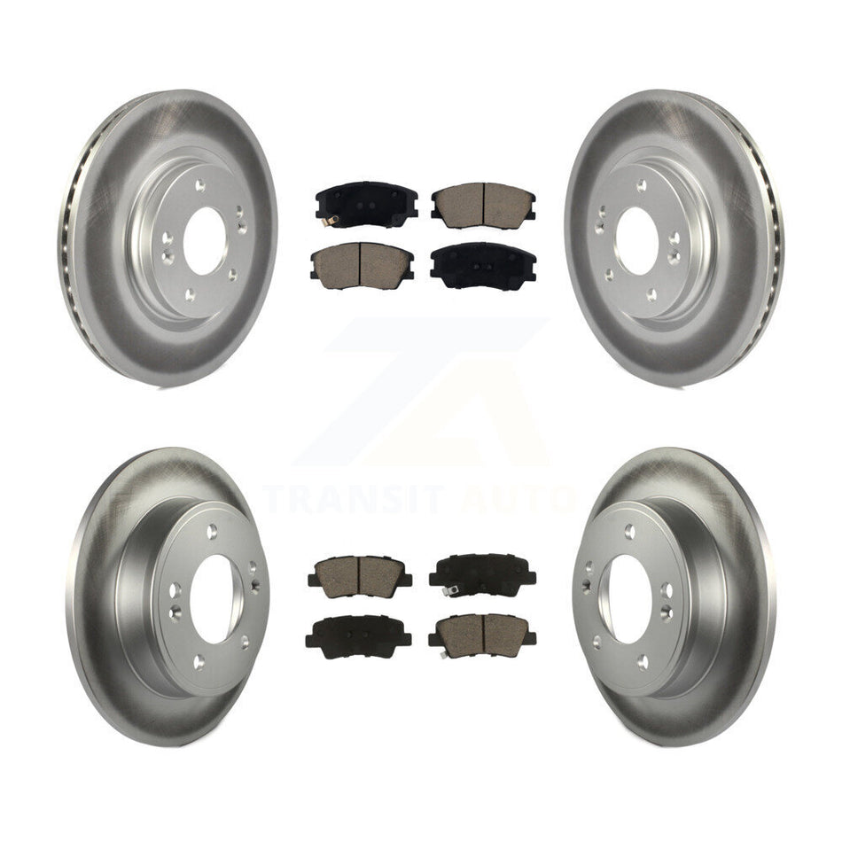 Front Rear Coated Disc Brake Rotors And Ceramic Pads Kit For Kia Soul KGC-102530